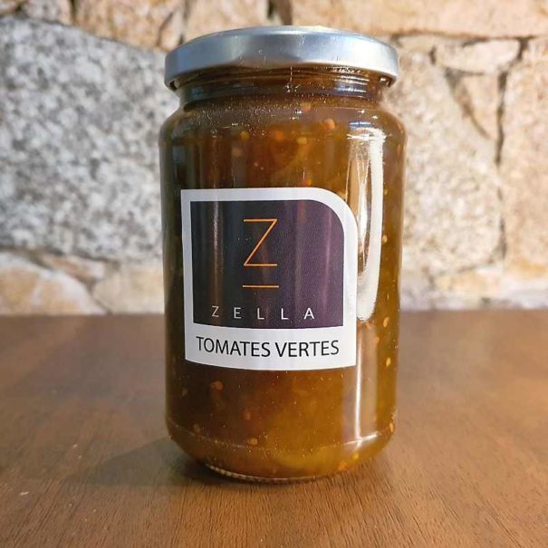 Pot de confiture de tomates vertes